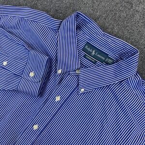 Ralph Lauren Classic Fit Men's 3XLT Blue White Stripe Button Down Shirt *Read